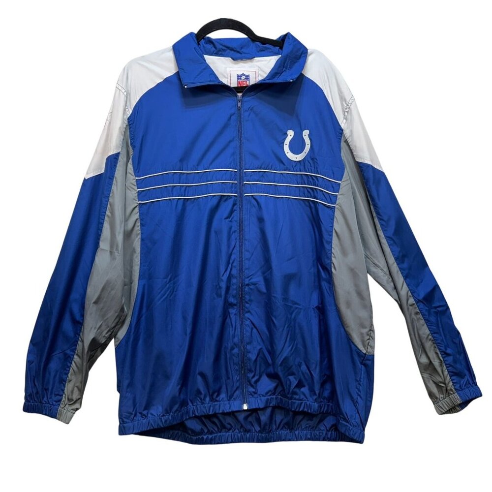 NFL Mens Colts Windbreaker Jacket XL Blue & GrayNylon Polyester